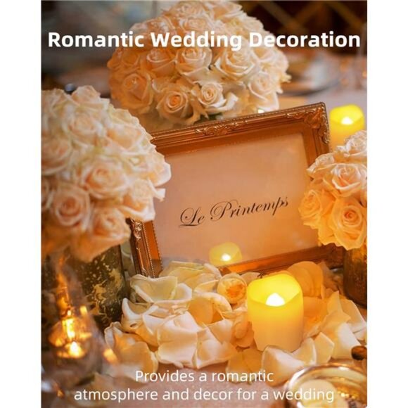 Flameless Votive Flickering Electric Fake Candle, 24 Pack 200+Hour Battery - Picture 3 of 7